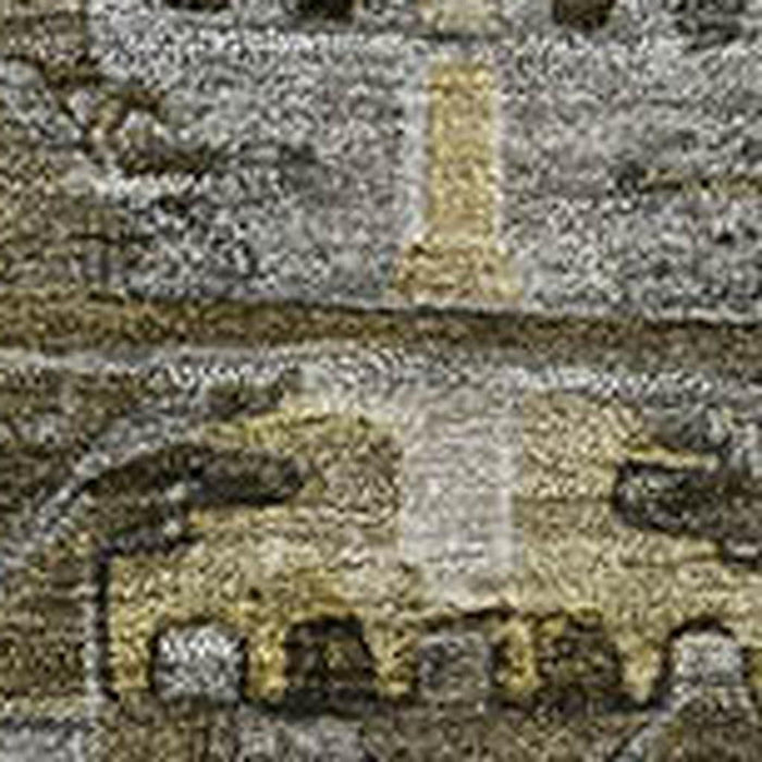 10' X 14' Medallion Washable Area Rug With UV Protection (714937) - Coffee / Charcoal