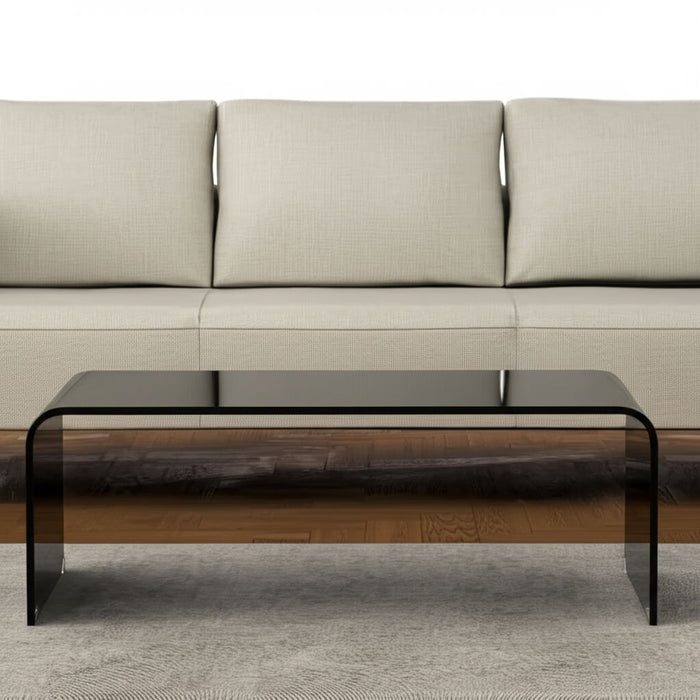 24" Glass Sled Coffee Table - Black