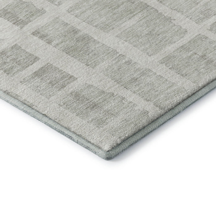 10' X 14' Striped Washable Area Rug With UV Protection (669378) - Ivory / Beige
