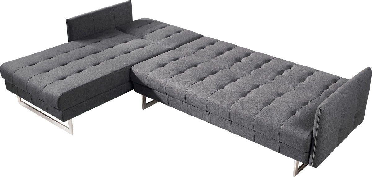 Modern Loft Fabric Right Facing Sofa Bed - Gray