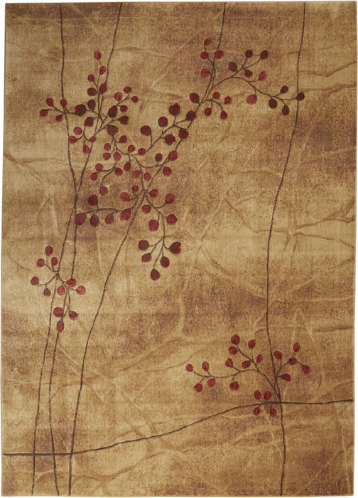 10' x 13' Floral Power Loom Area Rug - Brown