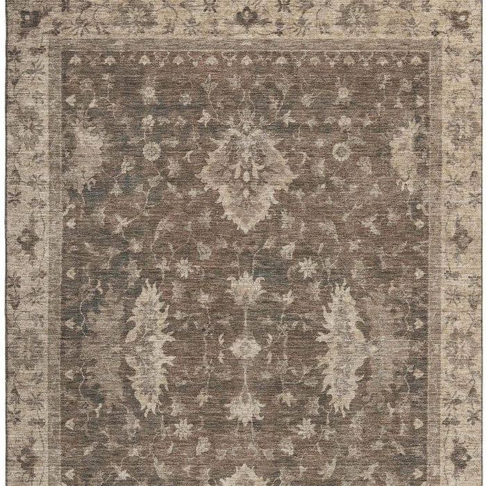10' X 14' Oriental Washable Area Rug With UV Protection (699716) - Brown / Beige