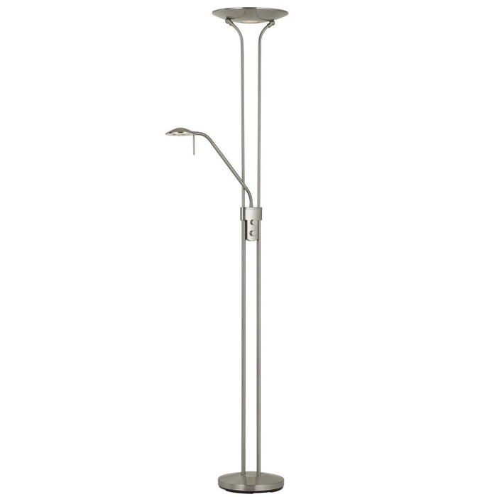 Led Torchiere Floor Lamp With Nickel Dome Shade - Nickel