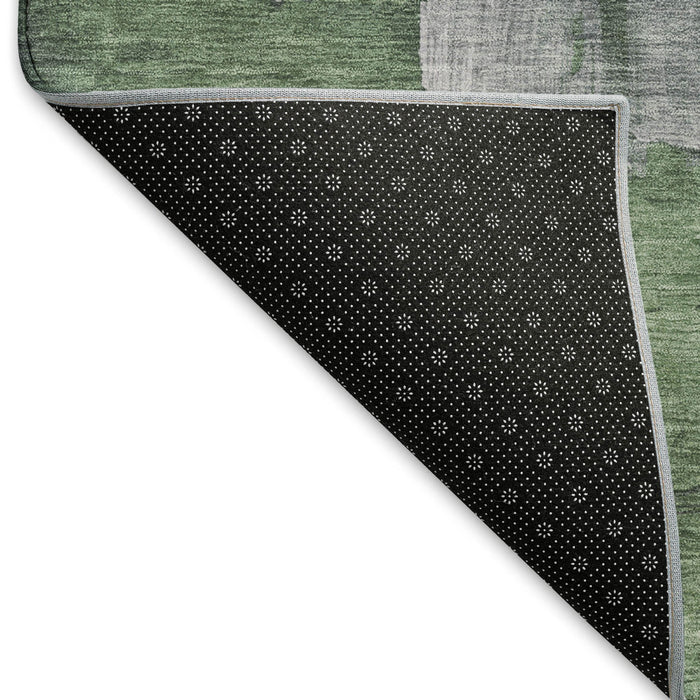 10' X 14' Abstract Washable Area Rug With UV Protection (693918) - Lavender / Green