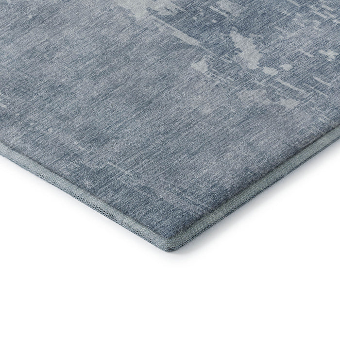 10' X 14' Abstract Washable Area Rug With UV Protection (692583) - Sky Blue / Ivory