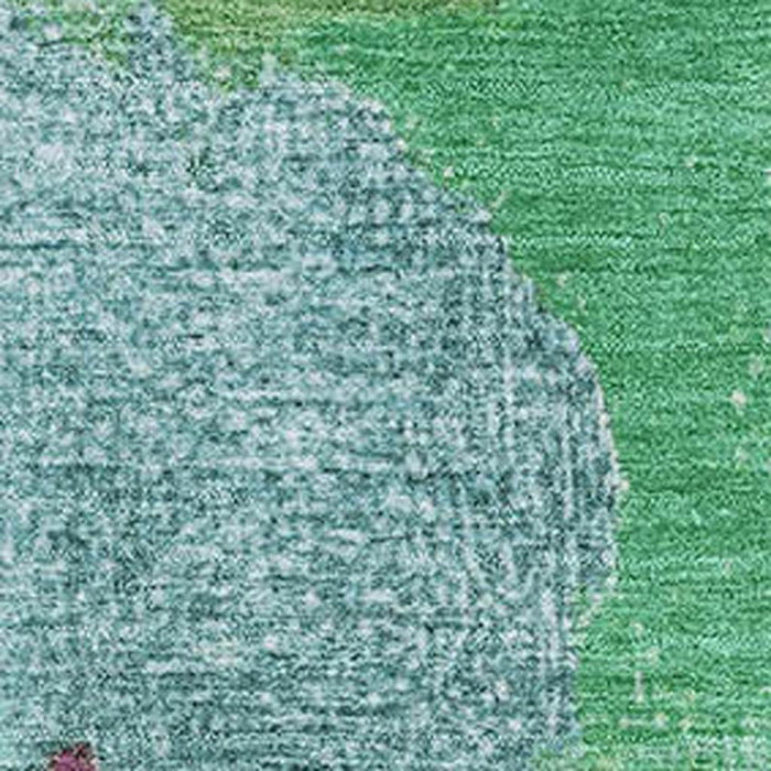 10' X 14' Abstract Washable Area Rug With UV Protection (709606) - Teal / Purple / Green