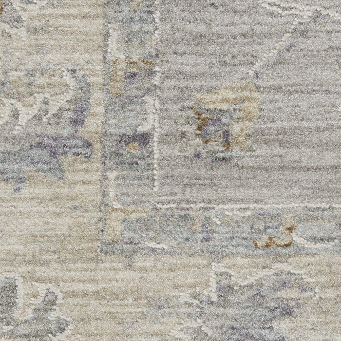 10' X 8' Floral Power Loom Area Rug - Ivory And Gray