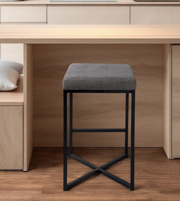 Steel Backless Counter Height Bar Chair - Brown