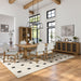 Bernards Furniture tall display cabinet with glass doors, showcasing interior shelving