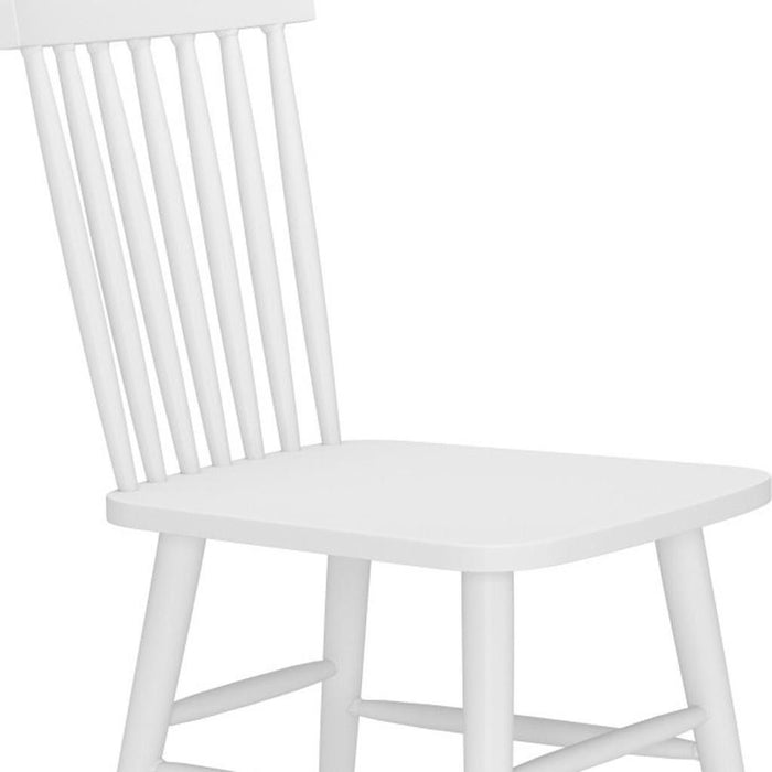 Aluminum Slat Back Dining Side Chairs (Set of 2) - White