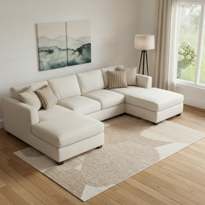 10' X 14' Wool Abstract Hand Tufted Area Rug (567609) - Brown / Tan / Ivory