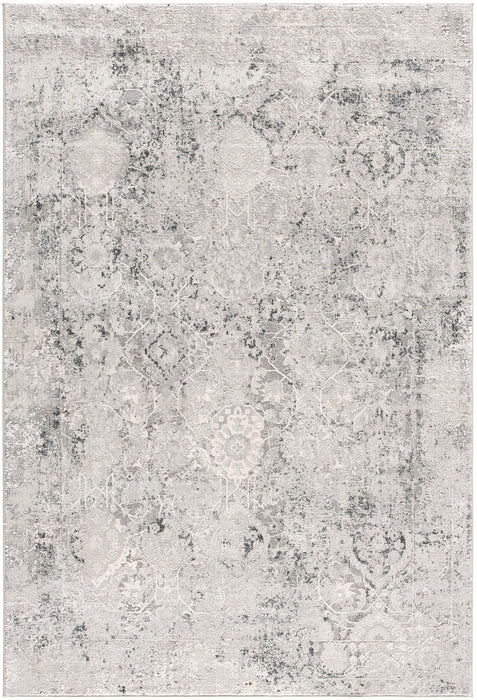 5' x 7' Abstract Viscose Area Rug - Gray And Ivory