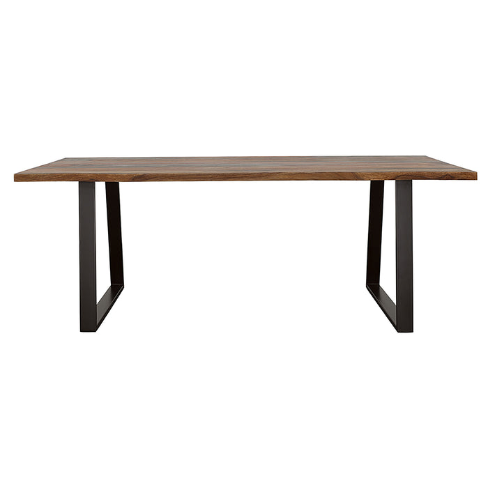 CoasterElevations Ditman 80-inch grey Sheesham live edge dining table with natural wood grain and modern design.