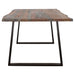 CoasterElevations Ditman 80-inch grey sheesham live edge dining table with natural wood grain and modern design.