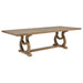 CoasterEssence Brockway 7-piece extension leaf dining set in barley brown with rectangular table and six chairs