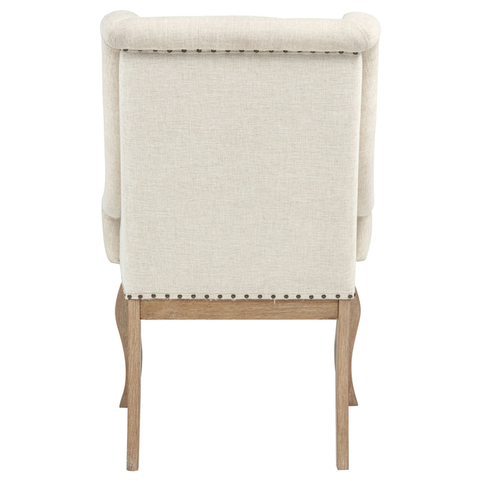 Brockway Upholstered Arm Chair Barley Brown (Set of 2)