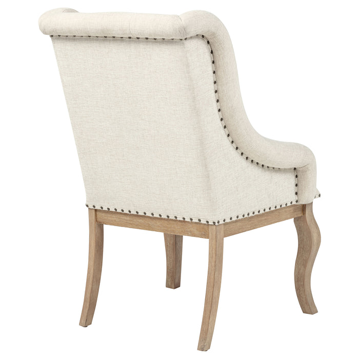 Brockway Upholstered Arm Chair Barley Brown (Set of 2)