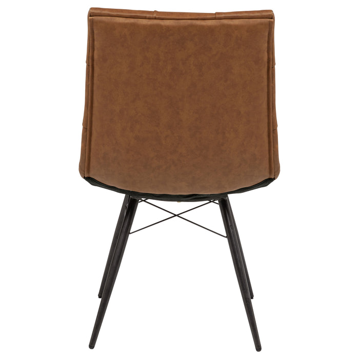 Aiken Faux Leather Upholstered Dining Side Chair Saddle Brown (Set of 4)