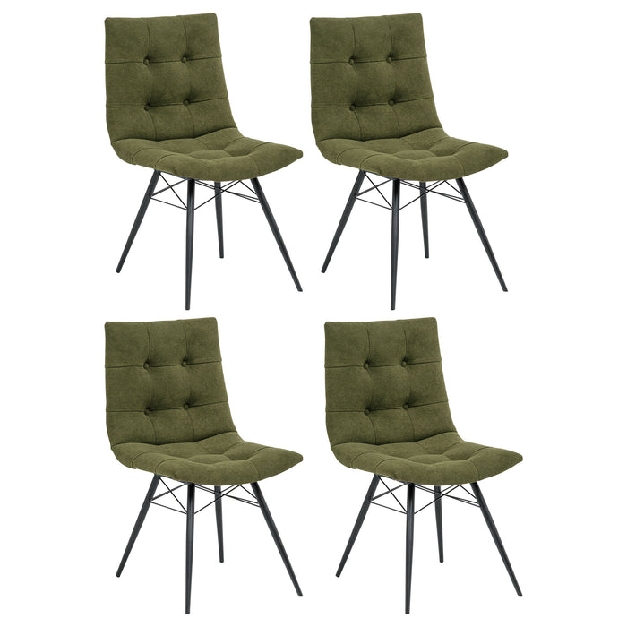 Aiken Fabric Upholstered Dining Side Chair Forest Green (Set of 4)