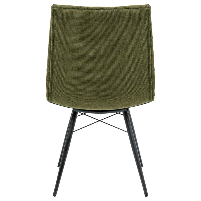 Aiken Fabric Upholstered Dining Side Chair Saddle Forest Green (Set of 4)