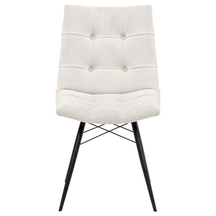 Aiken Fabric Upholstered Dining Side Chair Saddle Stone White (Set of 4)