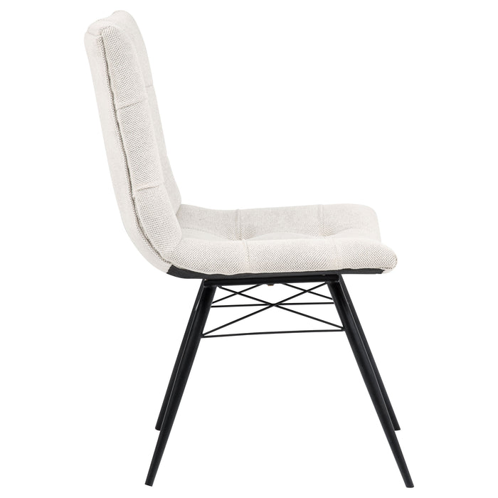 Aiken Fabric Upholstered Dining Side Chair Saddle Stone White (Set of 4)