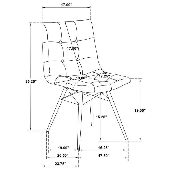 Aiken Fabric Upholstered Dining Side Chair Saddle Stone White (Set of 4)