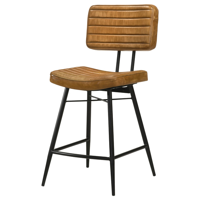 Partridge Leather Counter Chair Antique Camel (Set of 2)
