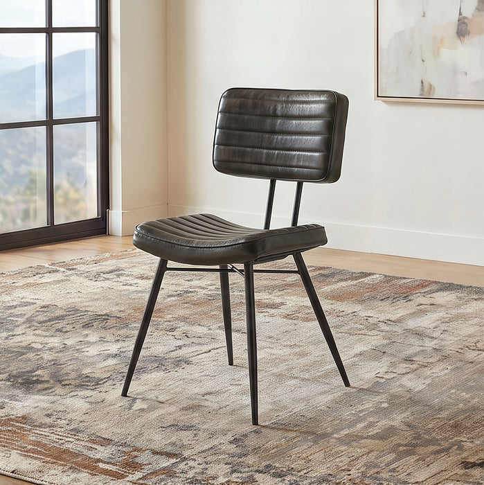 Misty Leather Upholstered Dining Chair Espresso (Set of 2)