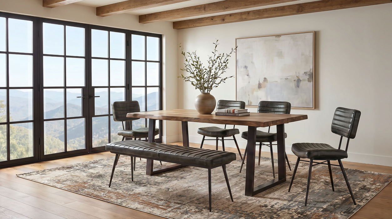 Misty Leather Upholstered Dining Chair Espresso (Set of 2)