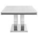 CoasterElevations Kerwin rectangular 71-inch stone top dining table with white finish, showcasing its sturdy furniture design.