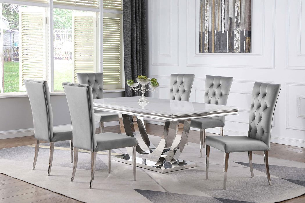 Kerwin Velvet Upholstered Dining Side Chair Grey (Set of 2)