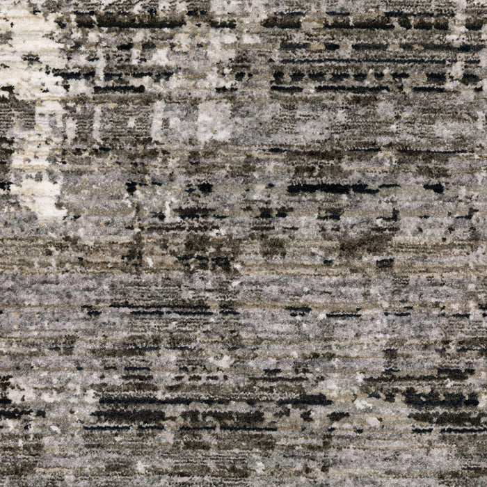 10' x 13' Abstract Power Loom Area Rug - Ivory And Gray