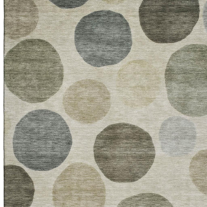 10' X 14' Geometric Washable Area Rug With UV Protection (716851) - Taupe / Beige