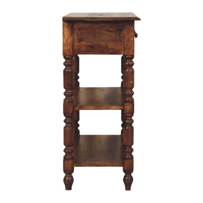 End Table With Two Drawers Two Shelves - Brown