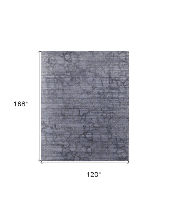 10' x 14' Abstract Hand Woven Area Rug - Dark Gray And Blue