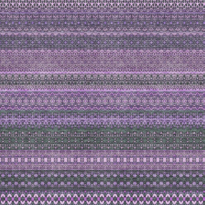 10' X 14' Striped Washable Area Rug With UV Protection (647548) - Purple / Ivory