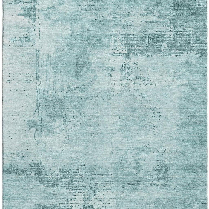 10' X 14' Abstract Washable Area Rug With UV Protection (683231) - Aqua / Sky Blue
