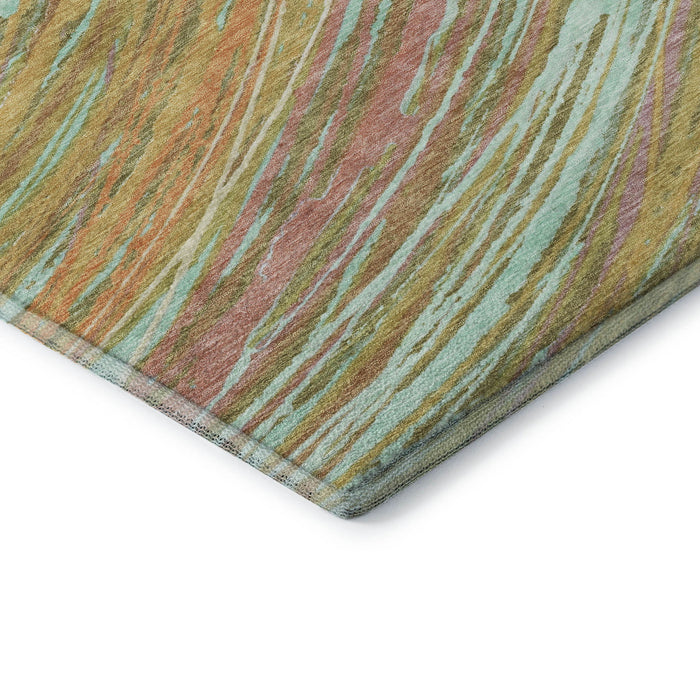 10' X 14' Abstract Washable Area Rug With UV Protection (717626) - Gold / Copper