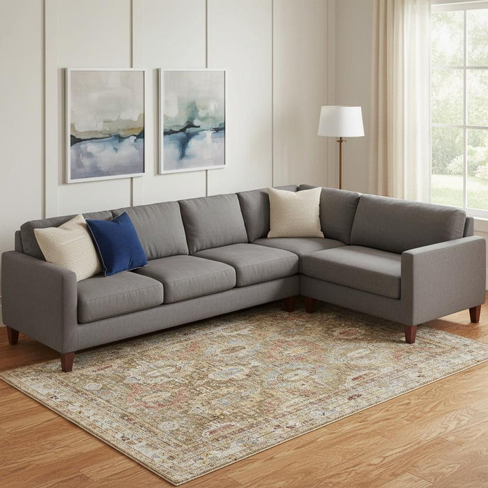 8' X 10' Medallion Distressed Area Rug (550802) - Ivory / Green