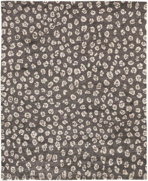5' X 8' Wool Animal Print Hand Knotted Area Rug (744193) - Brown / Tan