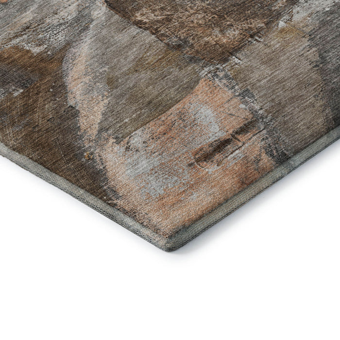 10' X 14' Abstract Washable Area Rug With UV Protection (715555) - Brown / Gray