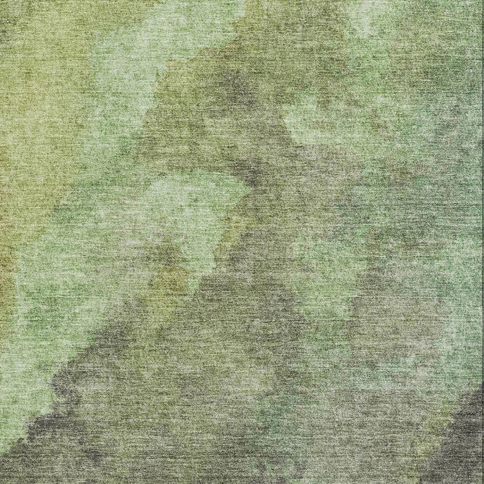 10' X 14' Abstract Washable Area Rug With UV Protection (710070) - Green / Charcoal