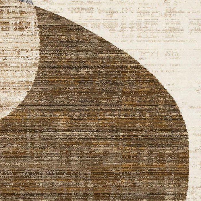 8' X 10' Abstract Area Rug (660228) - Cream / Blue / Brown