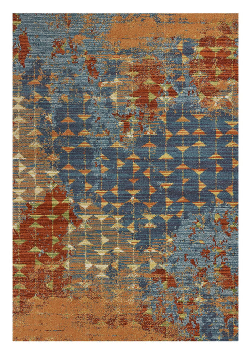 7' x 10' Area Rug - Blue And Orange