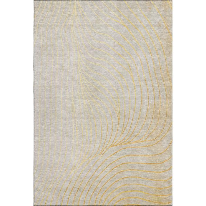 10' X 14' Abstract Washable Area Rug With UV Protection (718109) - Gold / Silver