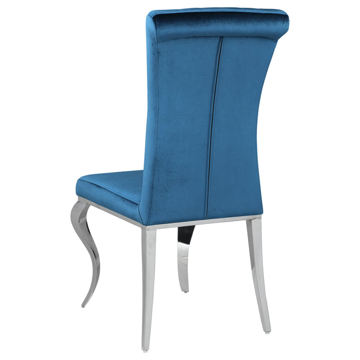 Carone 5-piece 61-inch Rectangular White Glass Dining Set Teal