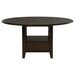 Dark cocoa Twyla 60-inch round dining table with built-in drawer from CoasterEveryday, showcasing its smooth wooden surface and modern design.