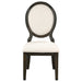 Set of two Twyla oval back dining side chairs by CoasterEssence in dark cocoa finish, showcasing the elegant furniture design.