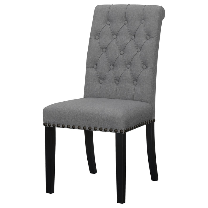 Alana Fabric Upholstered Dining Side Chair Grey (Set of 2)